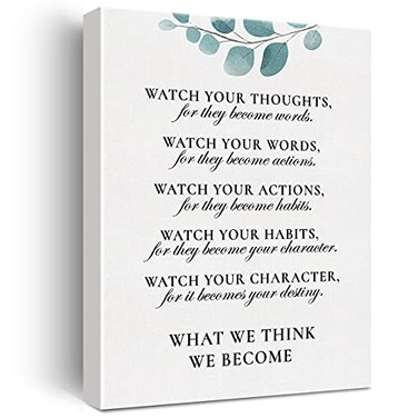 JerLoe Inspirational Canvas Art Motivational Quote Canvas Print Positive Painting Office Home Classroom Wall Decor Framed Gift 12x15 Inch