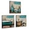 iHAPPYWALL 3 Pieces Bathroom Canvas Wall Art Teal Style Bathtub Bath Set Towel Relax Soothe Unwind Bathroom Still Life Picture Poster Print Stretched and Framed Ready To Hang
