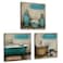 iHAPPYWALL 3 Pieces Bathroom Canvas Wall Art Teal Style Bathtub Bath Set Towel Relax Soothe Unwind Bathroom Still Life Picture Poster Print Stretched and Framed Ready To Hang