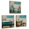 iHAPPYWALL 3 Pieces Bathroom Canvas Wall Art Teal Style Bathtub Bath Set Towel Relax Soothe Unwind Bathroom Still Life Picture Poster Print Stretched and Framed Ready To Hang
