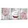 FuShvre Red Bathroom Decor Burgundy Wall Art Pictures Grey and Red Floral Canvas Prints Accessories with Relax Soak Unwind Framed 12x16x3pcs