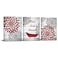 FuShvre Red Bathroom Decor Burgundy Wall Art Pictures Grey and Red Floral Canvas Prints Accessories with Relax Soak Unwind Framed 12x16x3pcs