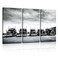HABEN ARTWORK Trucks Convoy California Black And White Print On Canvas Wall Artwork Modern Photography Home Decor Unique Pattern Stretched and Framed 3 piece
