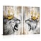 Zlove Lion and Lioness Wall Art King and Queen Painting Artwork Wildlife Animal Prints for Modern Home Decor 16x24 2Pcs
