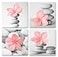 Genius DecorModern Wall Art Flowers and Pebble Stone Spa Pictures Canvas Art Grey DecorBlush