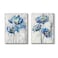 TAR TAR STUDIO Blue Flower Artwork Canvas Picture Floral Painting Bloom Wall Art Print on Canvas for Dining Room 11W x 16H x 2 PCS Multiple SizesMaterial