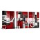 Visual Art Decor Abstract Geometric Circle Canvas Wall Art Rustic Burgundy Red Prints Artwork for Living Room Bedroom Christmas Wall Decoration