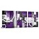 Visual Art Decor Rustic Abstract Geometric Circle Canvas Wall Art Grey Purple Prints for Living Room Bedroom Decoration Ready to Hang