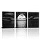 SkenoArt 3 Piece Black and White Bathroom Canvas Wall Decor Ocean Under Moonlight Painting Print Full Moon Seascape Picture Artwork for Home Bedroom Living Room Wall Decor Easy to Hang 12x16x3 PCS