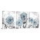 RnnJoile Blue Dandelion Wall Art Set 3 Pieces Grey Abstract Flower Canvas Artwork 12x16 for Each