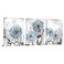 RnnJoile Blue Dandelion Wall Art Set 3 Pieces Grey Abstract Flower Canvas Artwork 12x16 for Each