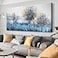 Arjun Large Canvas Wall Art for Living Room Landscape Bedroom Teal Painting Forest Textured Picture Modern Panoramic Nature Artwork Home Office Wall Decor 48x24