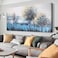 Arjun Large Canvas Wall Art for Living Room Landscape Bedroom Teal Painting Forest Textured Picture Modern Panoramic Nature Artwork Home Office Wall Decor 48x24