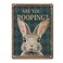 DPHGQGK Rabbit Poster Funny Rabbit Decor Bathroom Decor Art 12x16inch Tin Sign