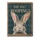 DPHGQGK Rabbit Poster Funny Rabbit Decor Bathroom Decor Art 12x16inch Tin Sign