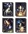 Impact Posters Gallery Magical Fire Dragon Mythical Fantasy Wizard Kids Room Picture 16x20 Four Set Wall Decor Art Print Poster