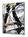 Yihui Arts Hand Painted Abstract Wall Art Black White Gray with Gold Accents Dynamic Mysterious Canvas Painting for Home Decor