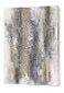 Yihui Arts Hand Painted Abstract Wall Art Gray White with Gold Foil Textured Canvas Painting