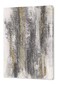 Yihui Arts Hand Painted Abstract Wall Art Gray White with Gold Foil Textured Canvas Painting