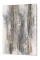 Yihui Arts Hand Painted Abstract Wall Art Gray White with Gold Foil Textured Canvas Painting