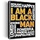 Nurawo Positive Black Man Wall Art Canvas Print Inspirational I Am a Black Man Poster Framed Artwork Motivational Painting for Home Wall Tabletop Decor