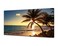 Muolunna S04950 Wall Art Decor Large Canvas Print Picture Sunset Ocean Beach Waves 1 Panel Coconut Tree Scenery Modern Painting Artwork for Office Home Decoration Stretched and Framed Ready to Hang