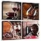TTHYUEWS Canvas Wall Art For Kitchen Dining Room Wall Decor Wine Glass Wall Painting Still Life Wine Fruit Goblet Frame Wall Pictures Prints Artwork Bar Restaurant Decoration Home Decor 4 Piece Set