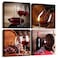 TTHYUEWS Canvas Wall Art For Kitchen Dining Room Wall Decor Wine Glass Wall Painting Still Life Wine Fruit Goblet Frame Wall Pictures Prints Artwork Bar Restaurant Decoration Home Decor 4 Piece Set