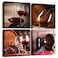 TTHYUEWS Canvas Wall Art For Kitchen Dining Room Wall Decor Wine Glass Wall Painting Still Life Wine Fruit Goblet Frame Wall Pictures Prints Artwork Bar Restaurant Decoration Home Decor 4 Piece Set