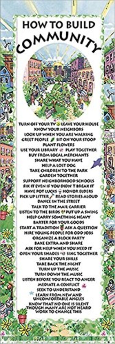Imaginus Laminated How to Build Community by Karen Kerney Motivational Poster Print 12x36