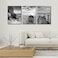 Pacimo 3 Panels Set Framed Canvas Wall Art Print for Seascape Beach and Boat Sunrise Scenery Black and White Giclee Canvas Print Modern Artwork for Wall Decor Ready to Hang 12 x 16 x 3