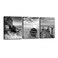 Pacimo 3 Panels Set Framed Canvas Wall Art Print for Seascape Beach and Boat Sunrise Scenery Black and White Giclee Canvas Print Modern Artwork for Wall Decor Ready to Hang 12 x 16 x 3