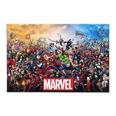 Open Road Brands Marvel Character Collage Gallery Wrapped Canvas Wall Decor Large Marvel Wall Art for Man Cave Teen Room or Movie Room