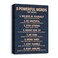 LOEDVESTR 8 Rules Of Life Canvas Decoration Painting Suitable For Office School LibraryHome 29x38cm Framed Blue8