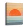 Ploceiny Boho Sun Wall Art Framed Canvas Wall Art Rainbow Sun Rising on the Horizon Geometric Nature Illustrations Line Art Wall MidCentury Modern Prints Boho Wall Decor for Living Room Bedroom Bathro