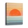Ploceiny Boho Sun Wall Art Framed Canvas Wall Art Rainbow Sun Rising on the Horizon Geometric Nature Illustrations Line Art Wall MidCentury Modern Prints Boho Wall Decor for Living Room Bedroom Bathro