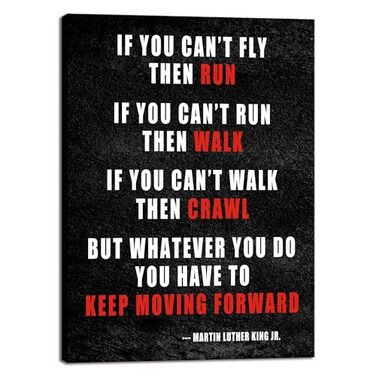 Pyradecor Keep Moving Forward Motivational Classroom Positive Quotes Inspirational Poster Canvas Prints Wall Art for Office Living Room Home Decorations