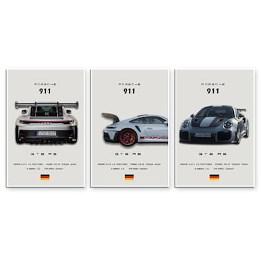 VejiA Car Poster Canvas Wall Art 911 GT Turbo Posters For Men Bedroom Aesthetics Decor 12x18 Unframed 2