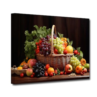 CXHOSTENT Kitchen Canvas Wall Art Fruit Picture Various Fresh Fruits Vegetable Painting Prints for Kitchen Restaurant Dining Room Decor Framed Fruit2 1200x1800