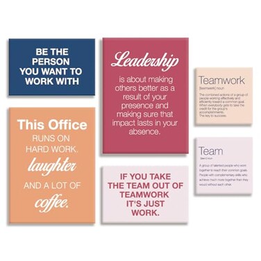 YEOION Motivational Teamwork Wall DecorInspirational Teamwork Canvas Wall Art for OfficeWorkplace Office Decorations Set of 6