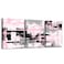 Feelyou Pink Black Grey Framed Canvas Wall Art Modern Stripes Office Decor for Living Room
