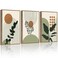 PHOPAGO Boho Plant Wall Art Green Botanical Bohemain Framed Wall Printing 11x14in Abstract Canvas Prints with Leaf Sun Lines Natural Framed