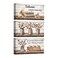 HOMEOART Farmhouse Bathroom Wall Decor Framed Canvas Art 6x12inch 3 Pieces Brown