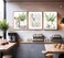 JJX 3 Pcs Sage Green Farmhouse Kitchen Canvas Wall Art Minimalist Dining Room Eucalyptus leaves plant Painting Pictures Wall Decor Poster Print Artwork For Dining Room kitchen Home Decoration Unframed