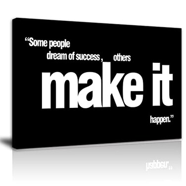 AMART SUN Make it Happen Motivational Office Canvas Wall Decor Work Sucess Wall Art Inspirational Entrepreneur Business Quotes Wall Art Modern Office Large Paintings Artwork Framed Easy To Hang