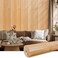 FONUNO Bamboo Wall Panel for Interior Decoration Bamboo Pole Wrap Roll Natural Wainscoting Paneling Decorative Wall Slat Covering for Living Room Bedroom Office 16 Inch x 96 Inch Carbonized