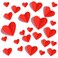 YOTNUS 60 Pcs ValentinesDayWallDecorations 3D Heart Valentine Wall Stickers Waterproof Wall Decals for Wedding Anniversary Party Bedroom Home Office School Decor 4 Different Sizes Red