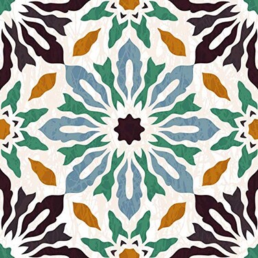 Poromoro Spanish Portuguese Azulejo Style Peel and Stick Backsplash Tile Stickers Set of 16 pcs3911