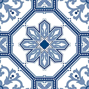 Poromoro Spanish Portuguese Azulejo Style Peel and Stick Backsplash Tile Stickers Set of 16 pcs5929