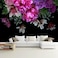 WFBHUAPurple Peony Floral Wallpaper Tropical Botanical Leaf Rose Flower Wall Mural for BedroomNot Peel and Stick